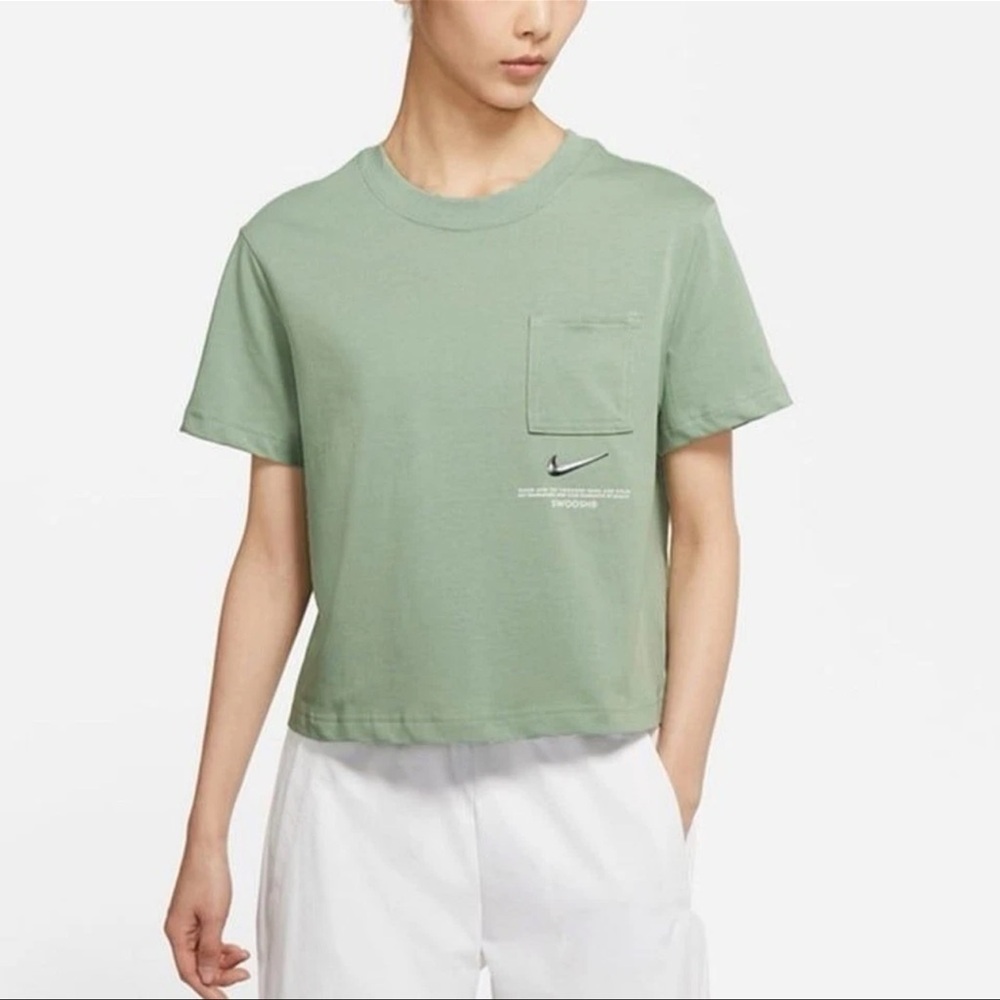 Nike Swoosh Boxy Short T Shirt Mint Green 0061